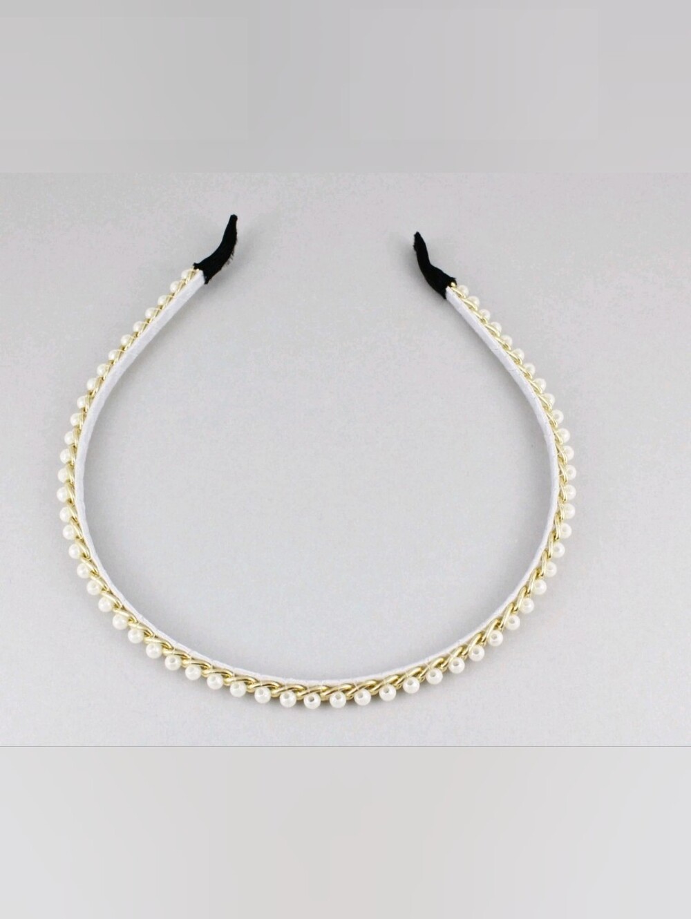 Pearl-Trim Gold Headband - Women Accessories